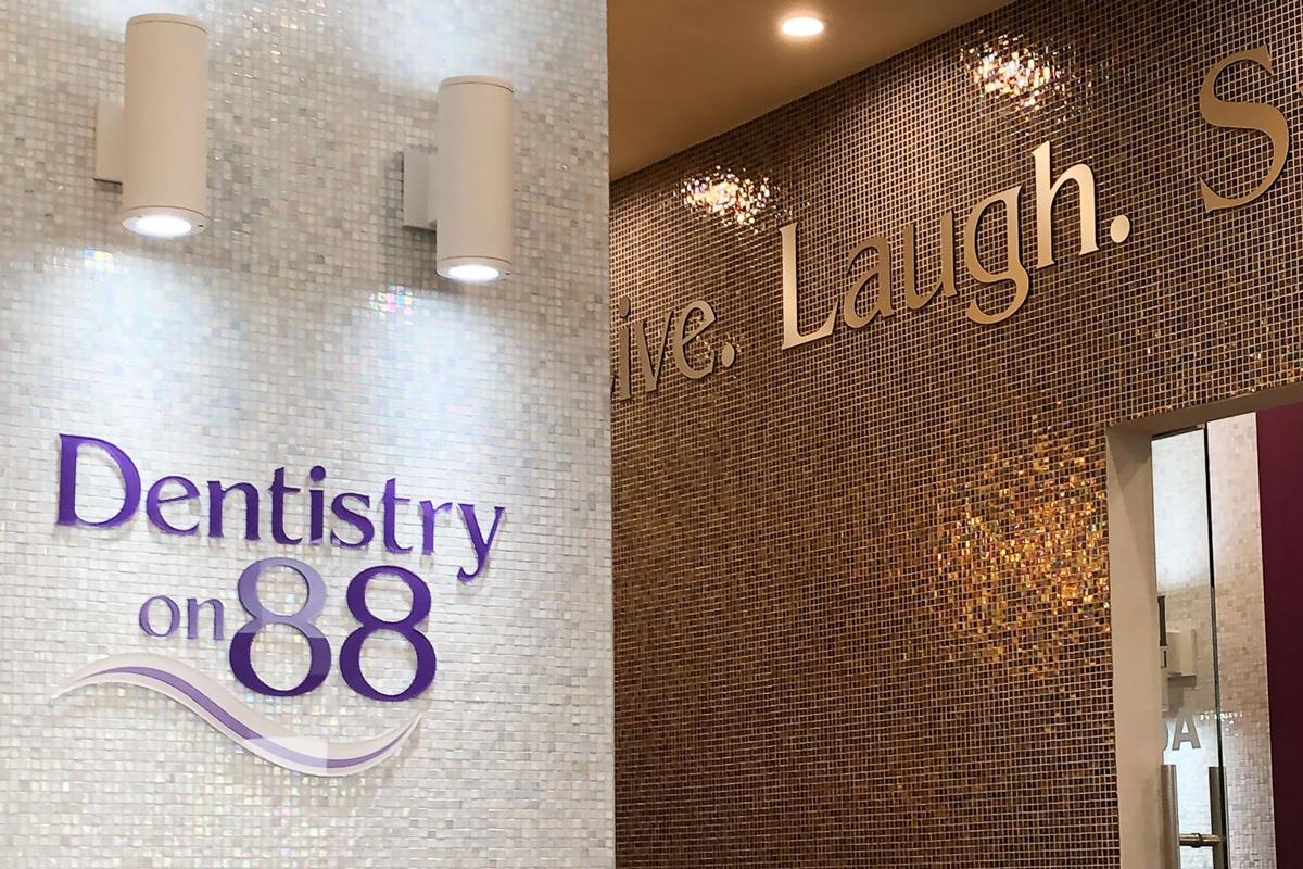 Dental office visual merchandising and wall art by TLA Graphics