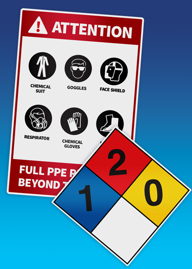 Custom workplace safety signage by TLA Graphics